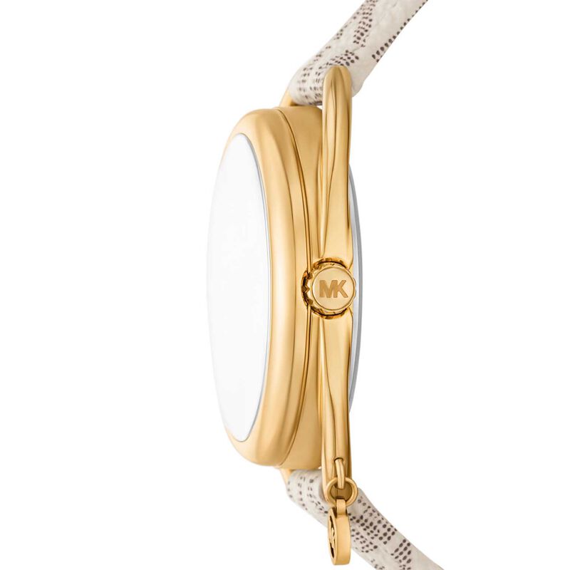 Michael Kors Leia Three-Hand White Leather Watch image number 2