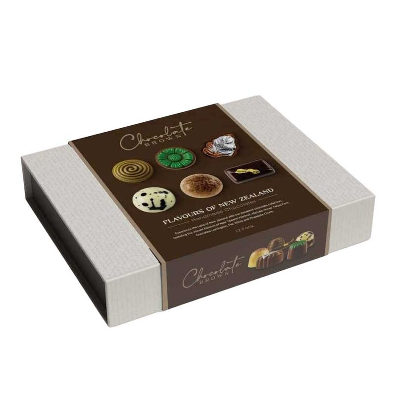 Chocolate Brown Flavours of New Zealand Boxed Chocolates 12-Piece image number 0