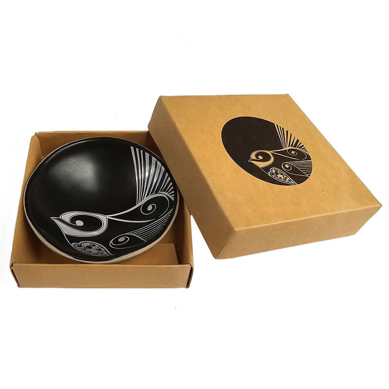 Jo Luping Piwakawaka White on Black 7cm Porcelain Bowl image number 1