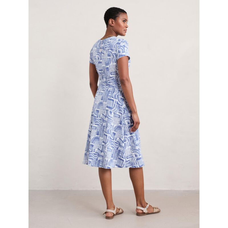Seasalt Cornwall Pier View Dress Printed Patchwork Lupin image number 1