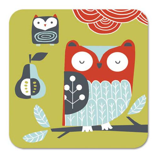 repeat repeat Folkland Barn Owl Coaster