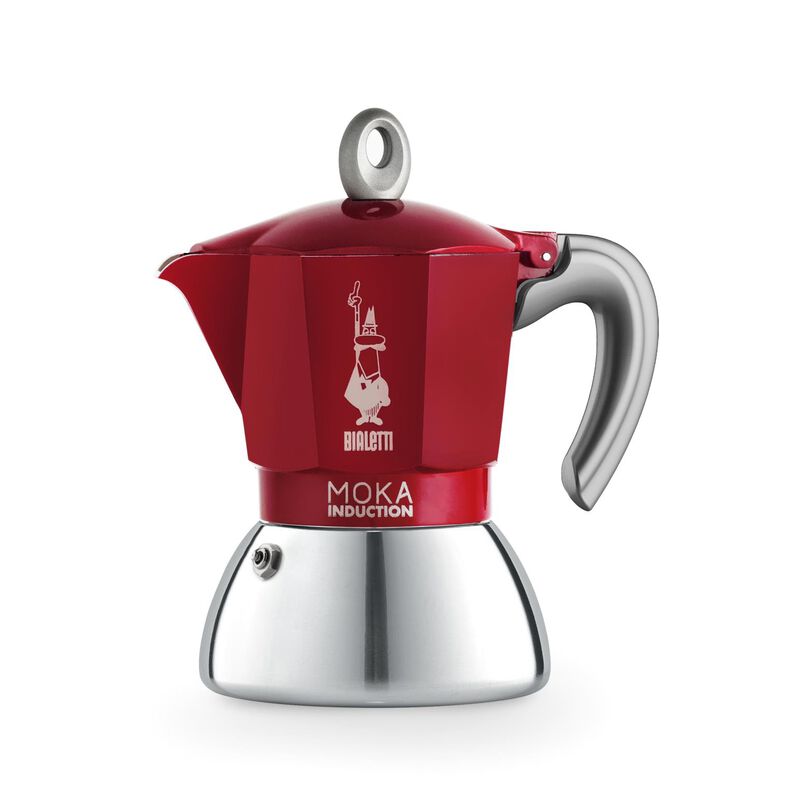 Bialetti Moka 4 Cup Italian Metal Induction Coffee Maker Red image number 0
