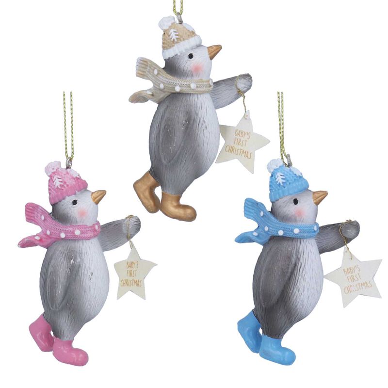 Gisela Graham Baby's First Resin Penguin Decoration Assorted image number 0