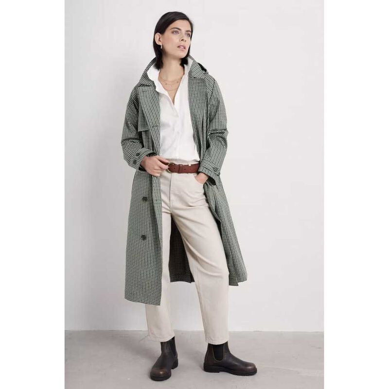 Seasalt Cornwall Penweathers Trench Coat Heath Gingham image number 3