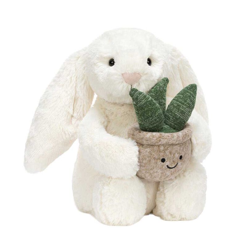 Jellycat Cream Bunny With Plant image number 0