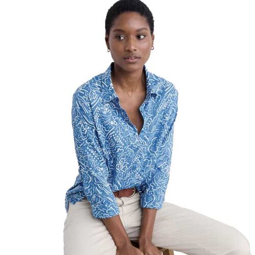 Seasalt Cornwall Larissa Shirt Linear Allotment Sailboats
