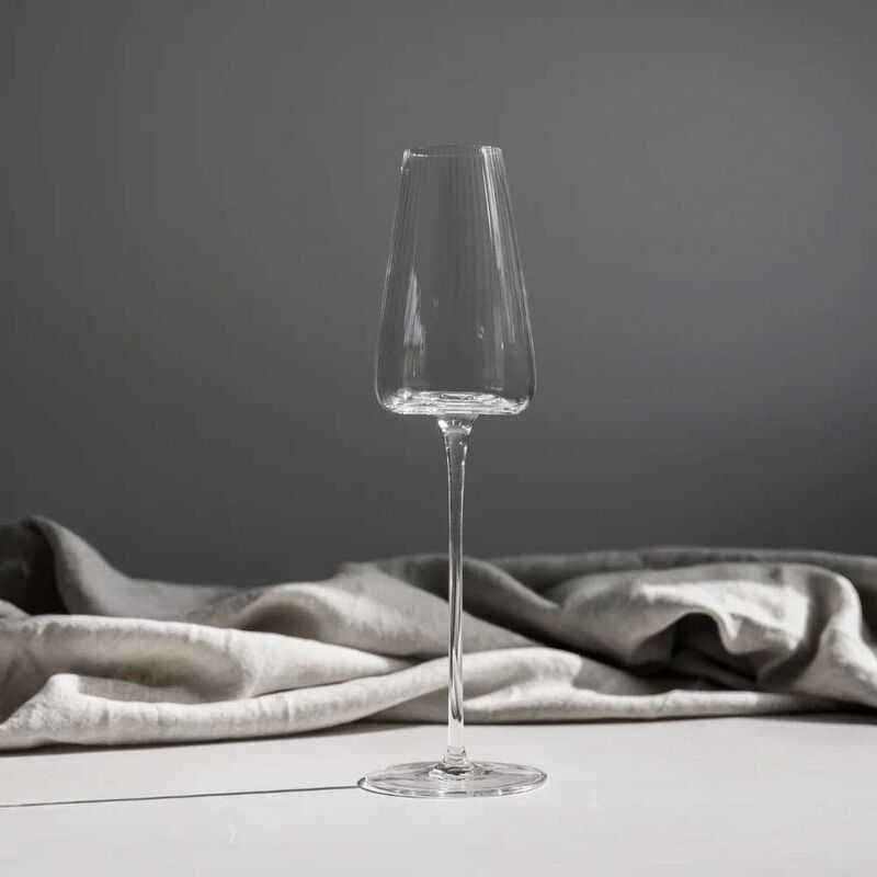 Home Lab Melted Crystal Champagne Flute Set of 4 image number 1