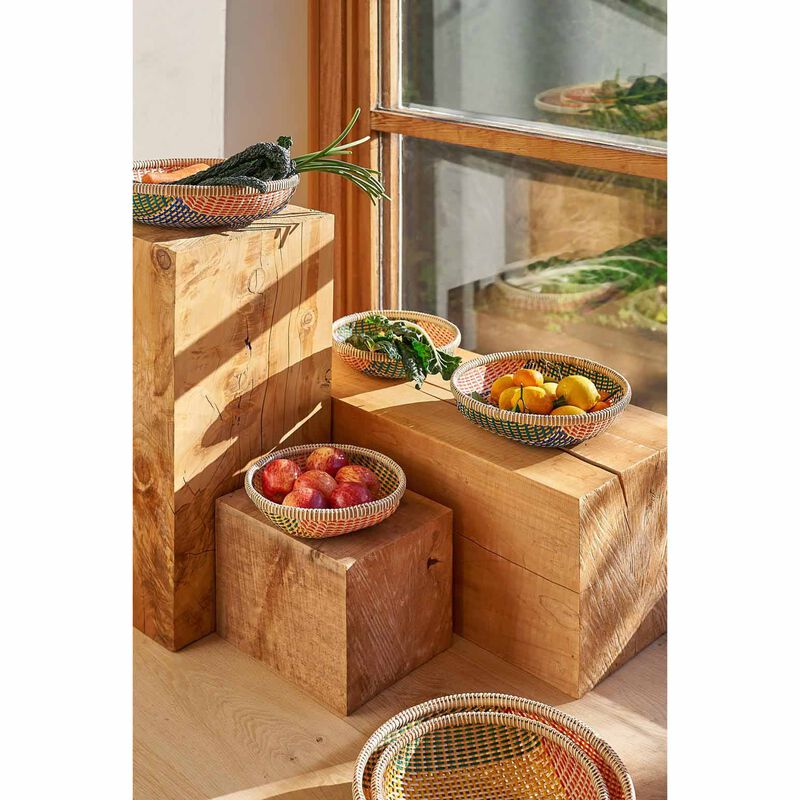 Citt&agrave; Thao Woven Basket Yellow/Multi M image number 3