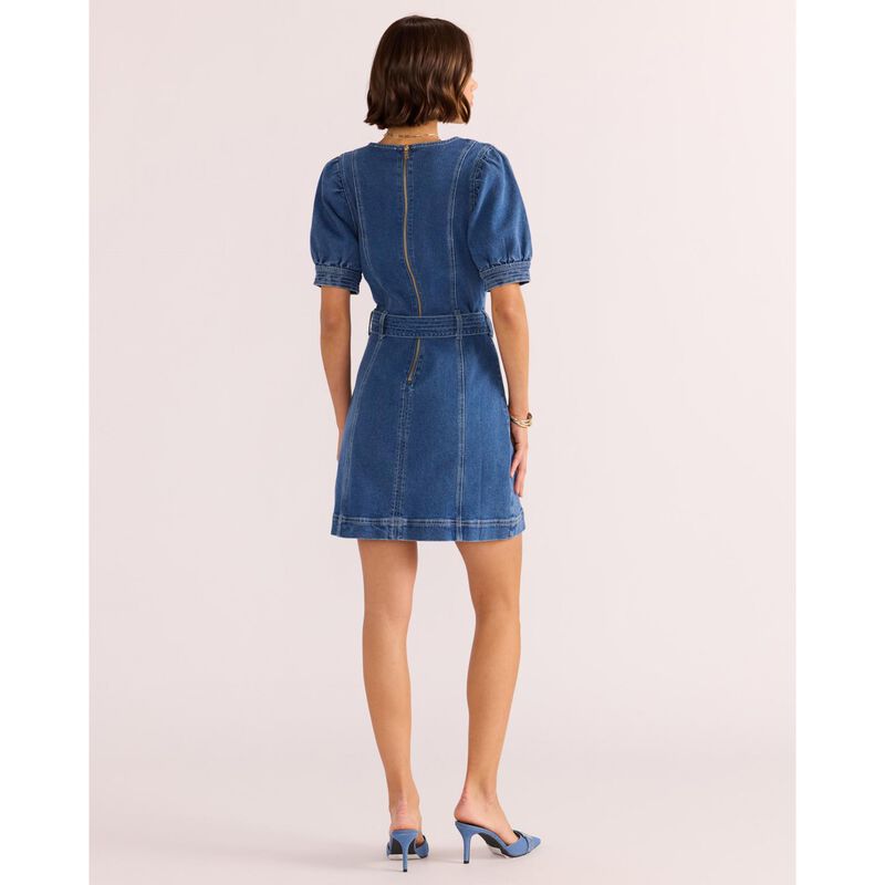 MINKPINK Ellis Denim Panel Mini Dress image number 1