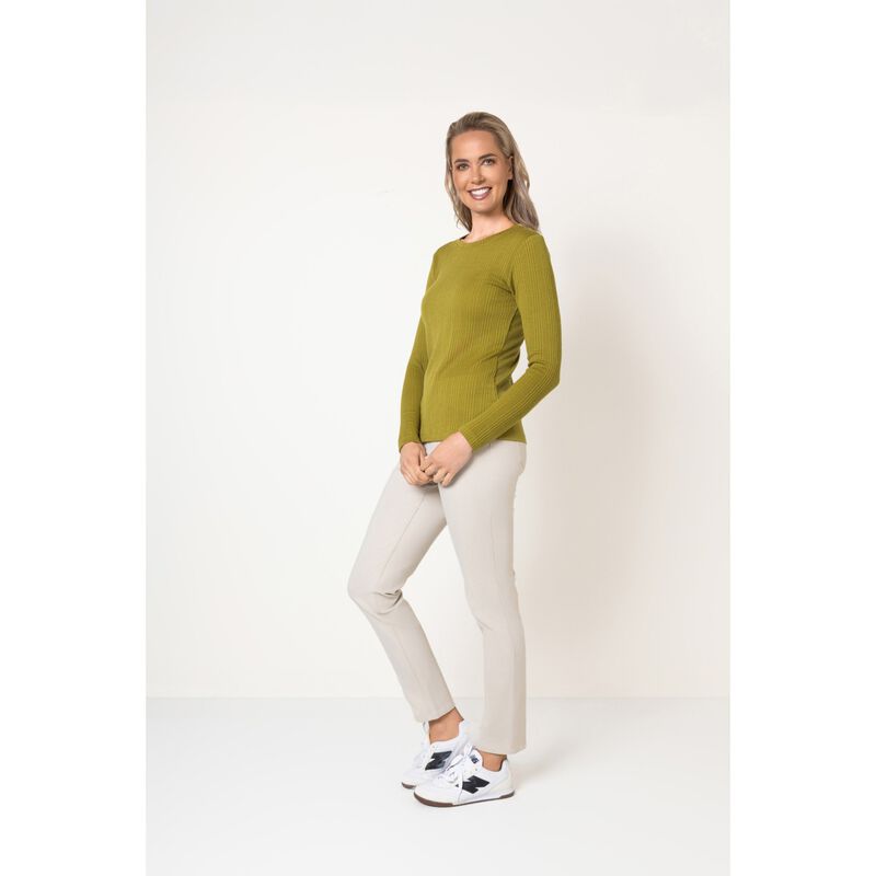 B Merino Ribbed Crew Neck image number 2