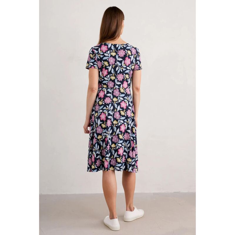 Seasalt Cornwall S/S April Dress Stone Flower Maritime image number 1