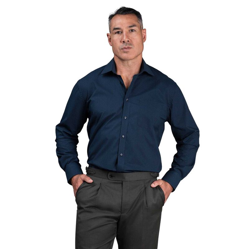 Rembrandt Sinatra Navy Micro-Paisley Print Shirt image number 0