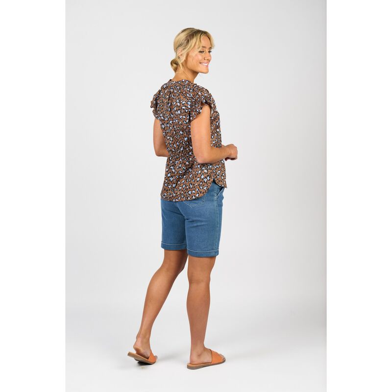 Vassalli Printed Drop Shoulder Top With Shirring Detail image number 7