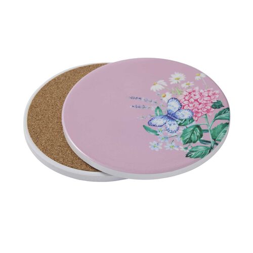 Maxwell & Williams Botanica Ceramic Round Coaster 10cm Pink