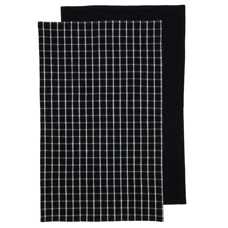 Ladelle Hemingway Black 2Pk Kitchen Towel image number 0