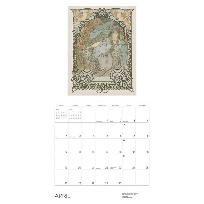 Pomegranate Alphonse Mucha 2026 Wall Calendar image number 1