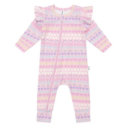 Huxbaby Emoji Rainbow Frill Romper