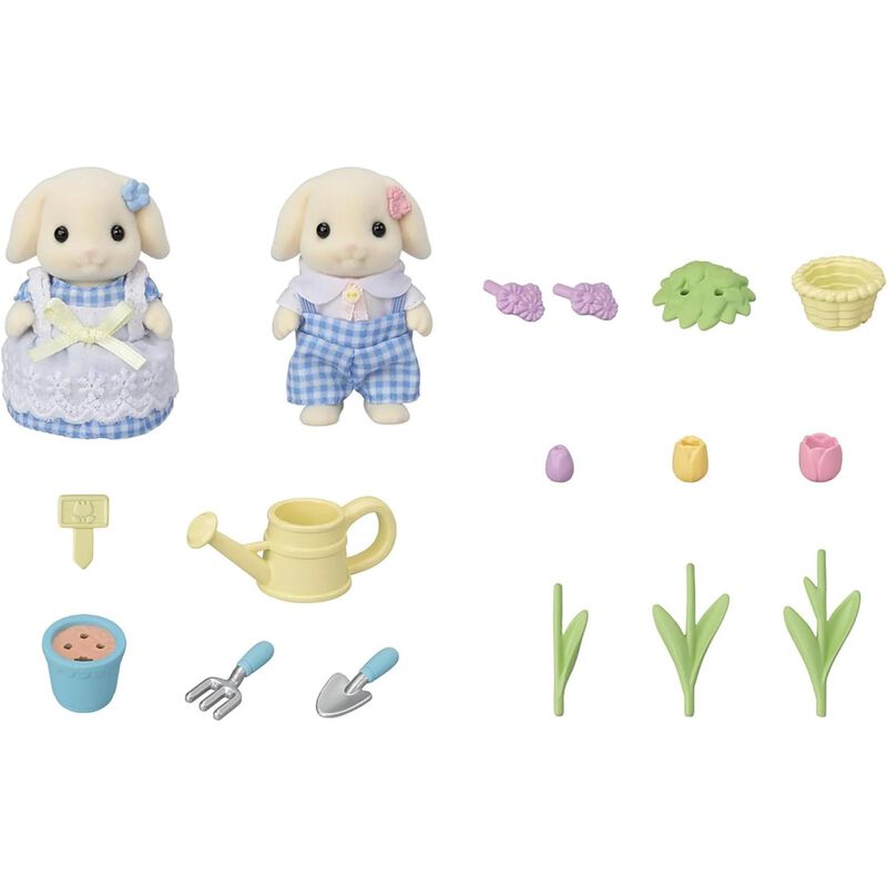 Sylvanian Families Blossom Gardening Set Flora Rabbit Sister & Brother image number 1