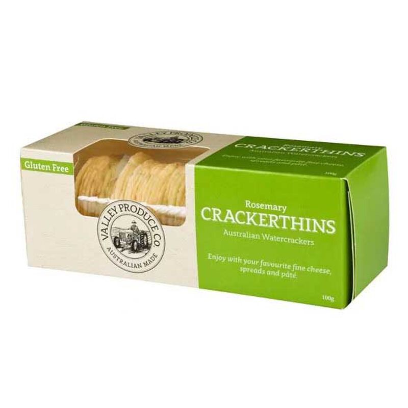 Valley Produce Co. Crackerthins Gluten Free Rosemary 100g image number 0