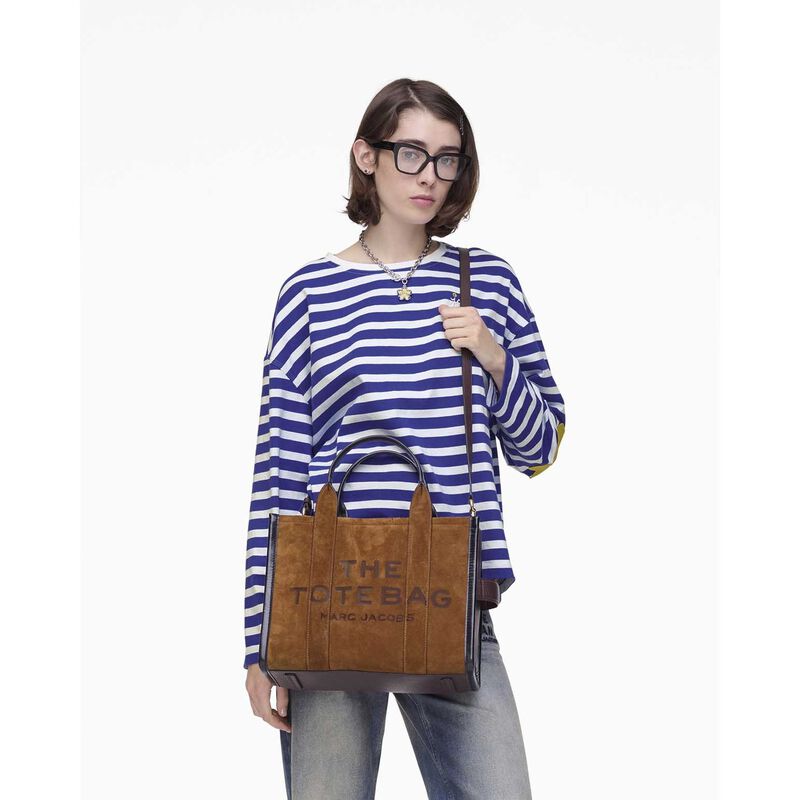 MARC JACOBS The Suede Leather Blocked Medium Tote Bag image number 1