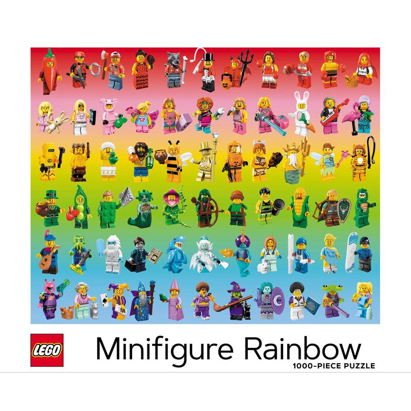 Lego Minifigure Rainbow 1000 Piece Jigsaw Puzzle image number 0