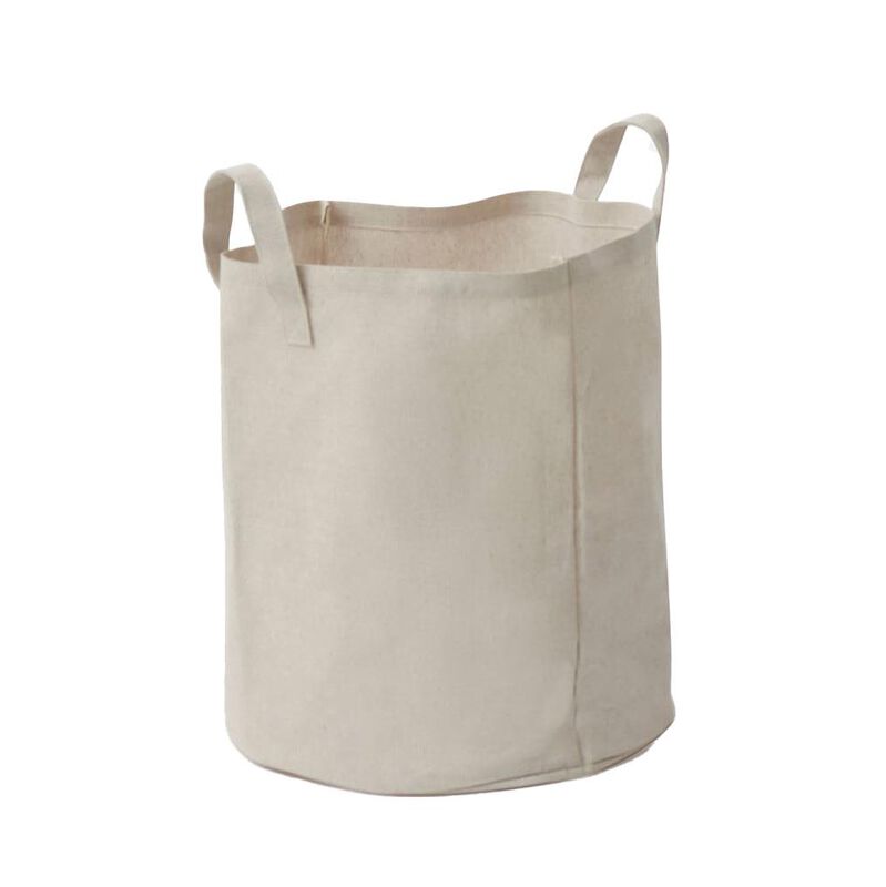 Città Collapsible Canvas Round Storage Bag Natural S 35cmdiax40cmh image number 0