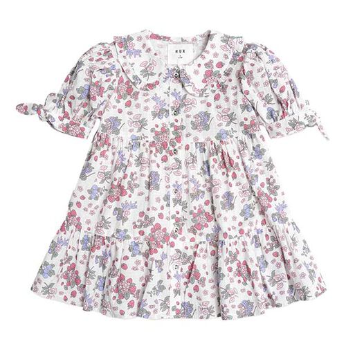 Huxbaby Stawberry Garden Tiered Smock Dress 3-5Y