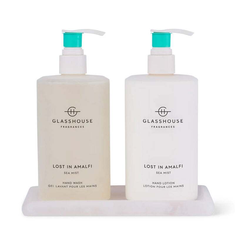 Glasshouse Fragrances 450ml Hand Wash, Hand Lotion & Tray - Lost In Amalfi image number 1