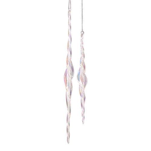 Vetur Glass Clear Icicle Ornament 29cm