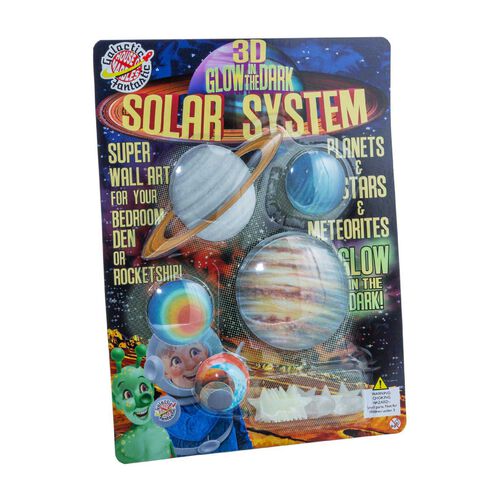 House Of Marbles 3D Glow In The Dark Solar System Wall Art