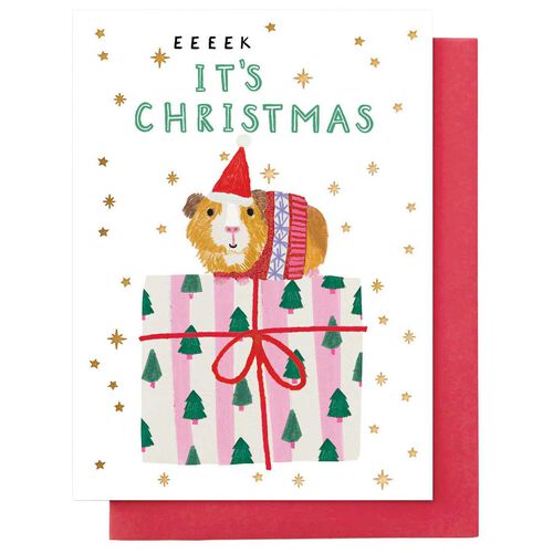 Eeeek It's Christmas Guinea Pig Card