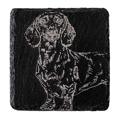 Selbrae House Single Slate Coaster - Dachshund