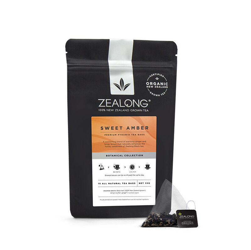 Zealong Sweet Amber Black Tea, Lemon & Ginger Tea Bag Pouch 37.5g image number 0