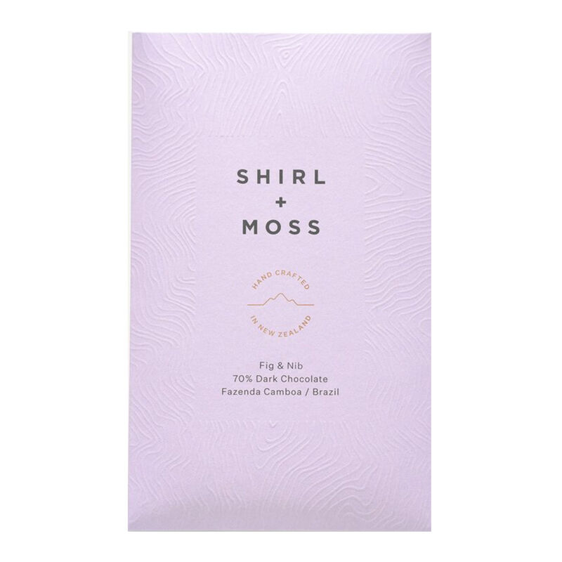 Shirl + Moss Fig & Nib 70% Dark Chocolate Bar 80g image number 0