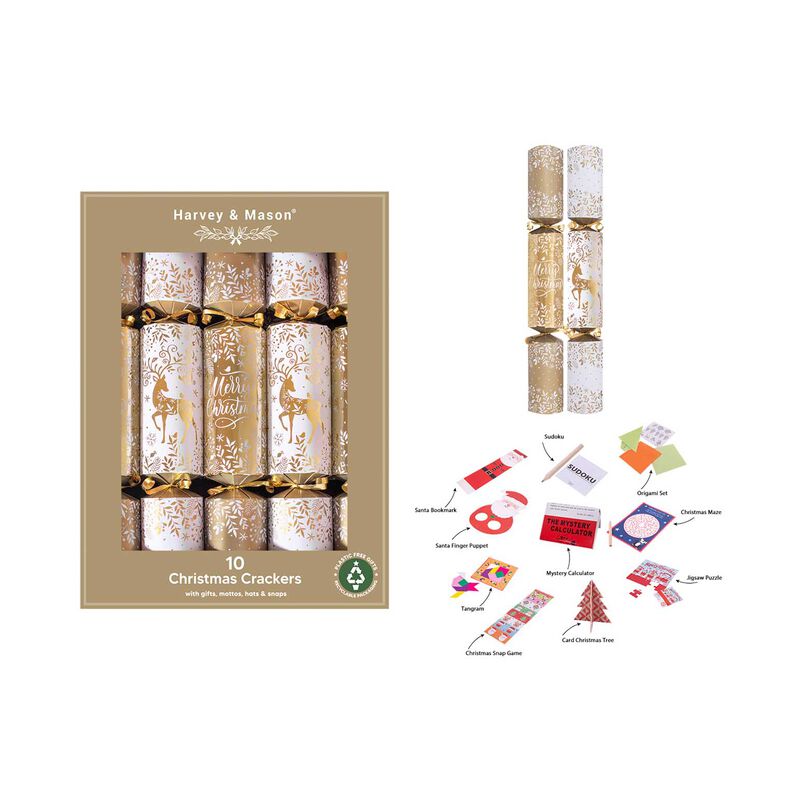 Gold Reindeer Crackers 10 image number 0