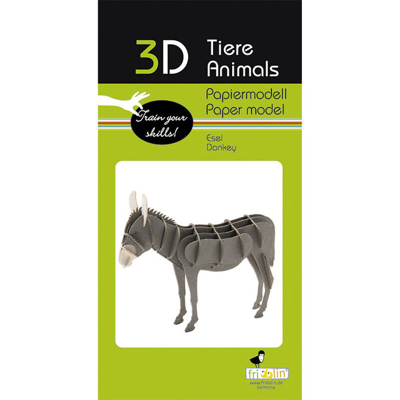 Fridolin 3D Paper Model - Donkey image number 1
