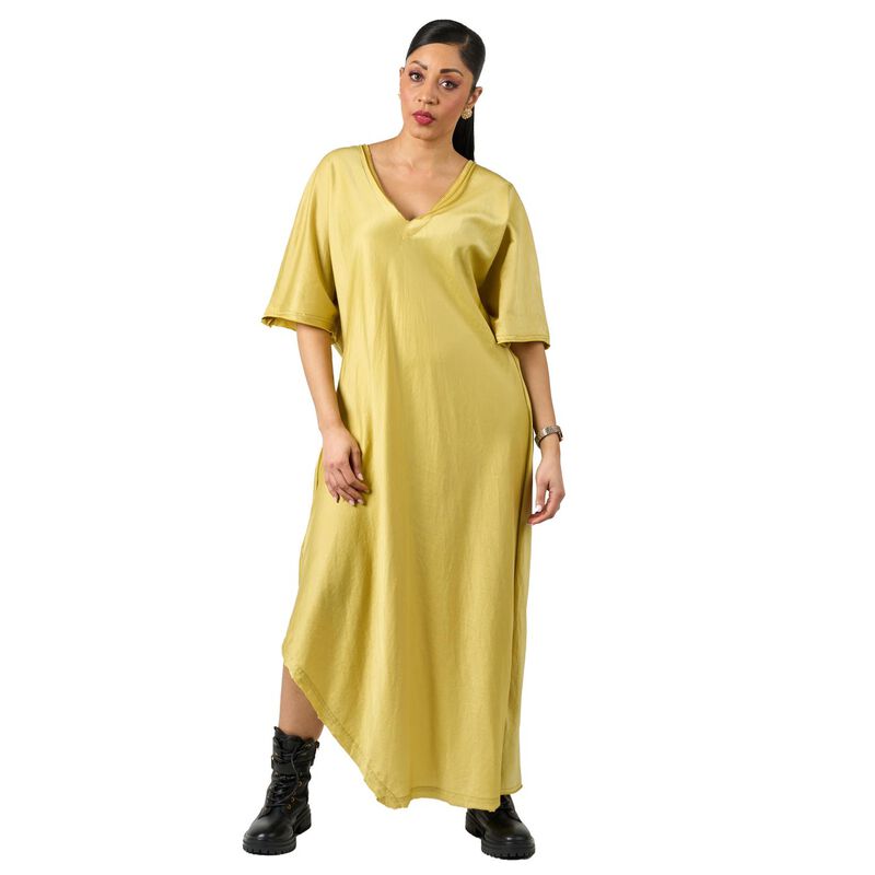 La Vaca Loca V-Neck Shortsleeve Angle Hem Dress image number 3