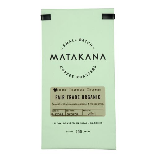Matakana Coffee Roasters FT Organic Beans 200g