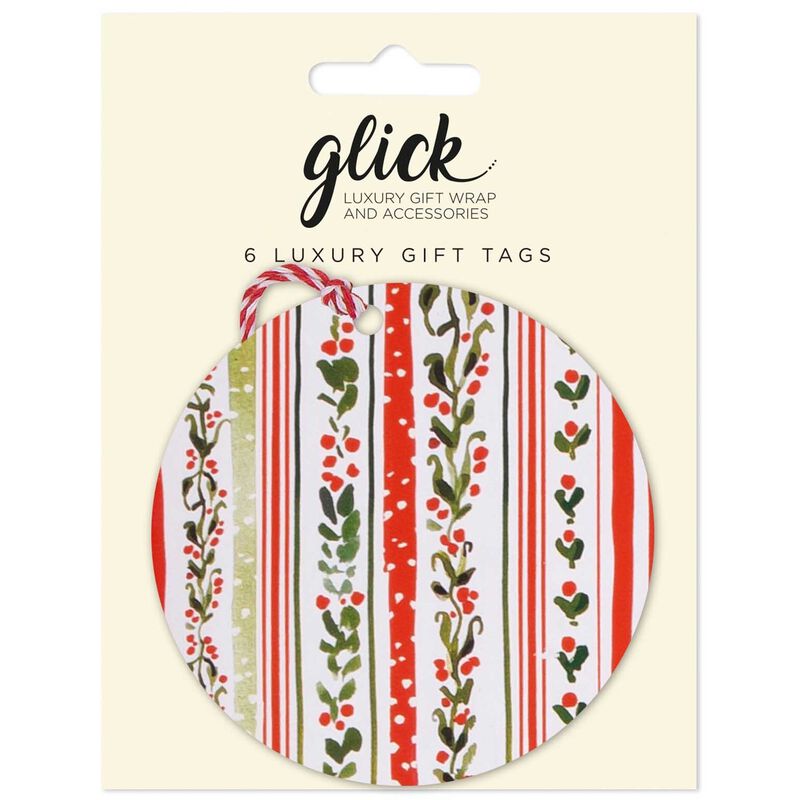 Image Gallery Linear Vines Christmas Gift Tag 6 Pack image number 0