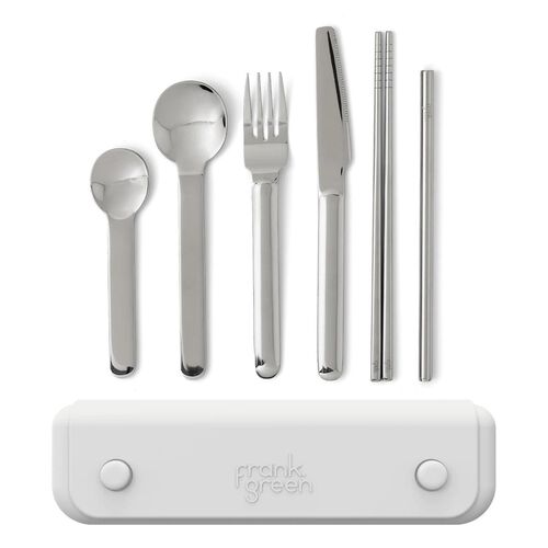 frank green 6 Piece Cutlery Set in Silicone Pouch Cloud