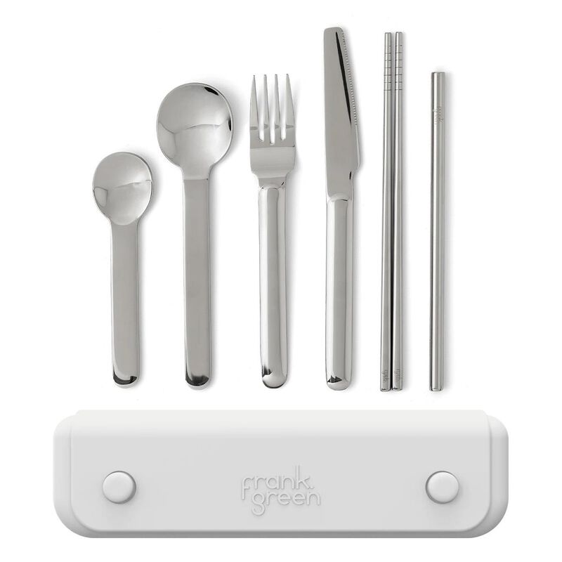 frank green 6 Piece Cutlery Set in Silicone Pouch Cloud image number 0