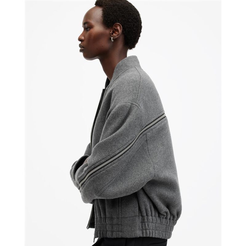 AllSaints Hackney Cropped Bomber Jacket image number 2