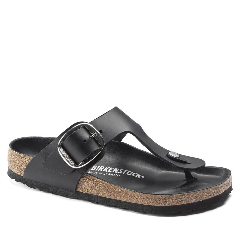 Birkenstock Gizeh Big Buckle Oiled Leather Black Regular Width image number 0