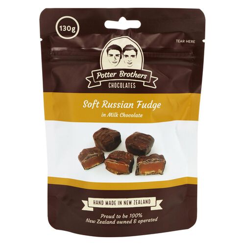 Potter Brothers Soft Russian Fudge in Milk Chocolate 130g