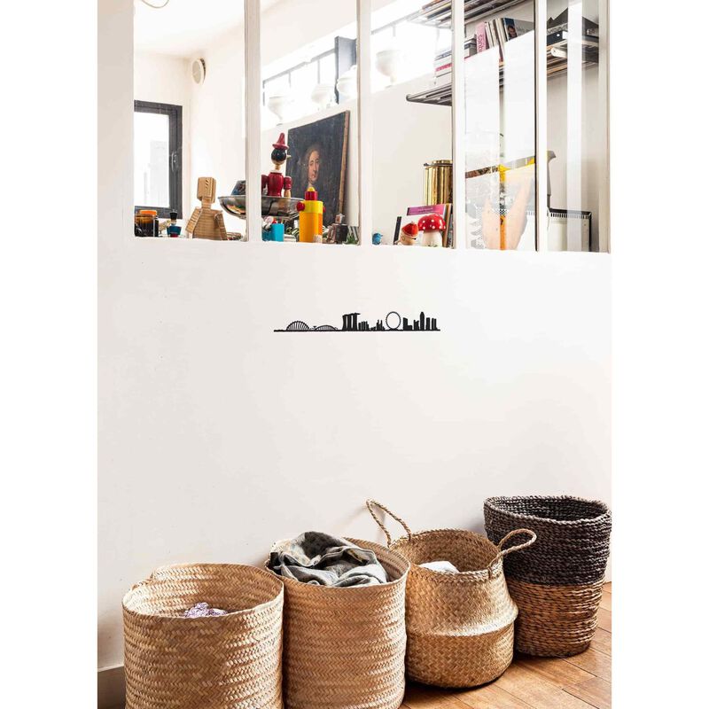 The Line Skyline of Singapore Black Steel Silhouette 50cm image number 3