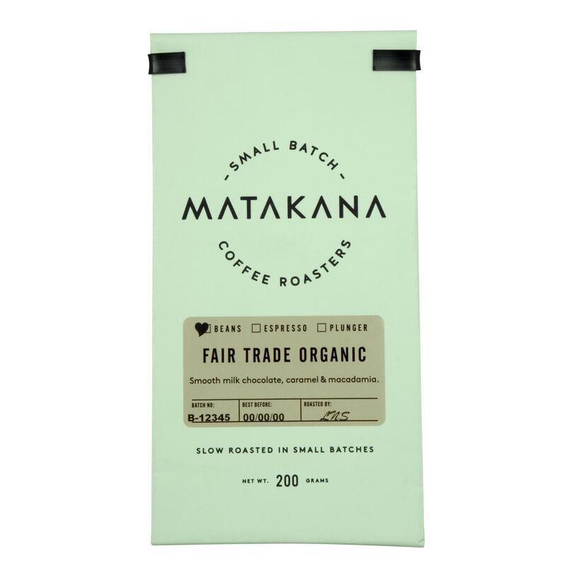 Matakana Coffee Roasters FT Organic Beans 200g image number 0