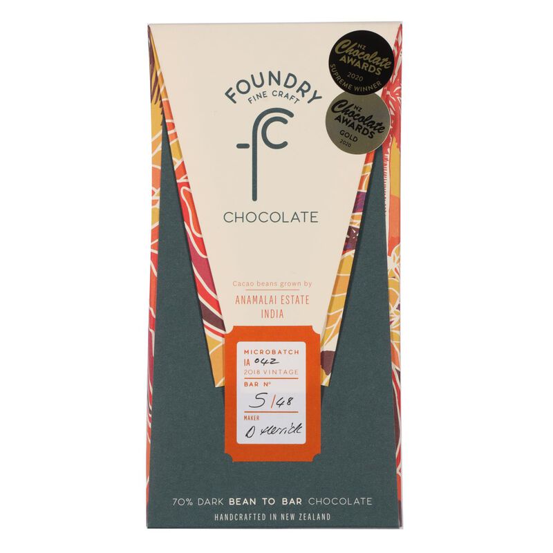 Foundry Chocolate Anamalai Estate 70% 70g image number 0