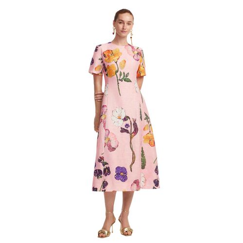 LEO LIN Caroline Short Sleeve Midi Dress - Wildbloom