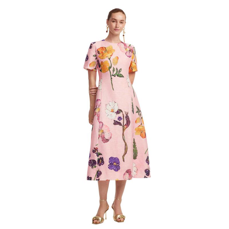 LEO LIN Caroline Short Sleeve Midi Dress - Wildbloom image number 0