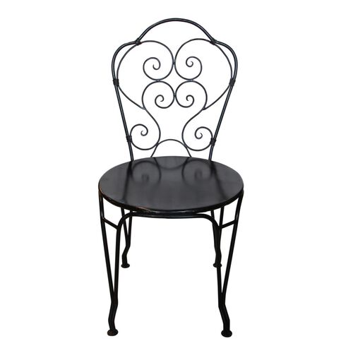 French Country Black Iron Paris Chair